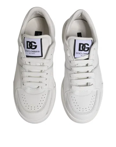 Pre-owned Dolce & Gabbana White Miami Leather Low Top Sneakers Men's Shoes ()