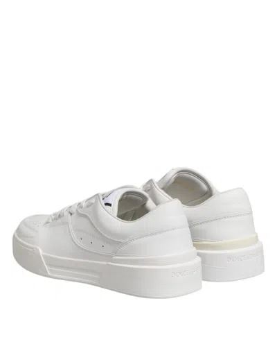 Pre-owned Dolce & Gabbana White Miami Leather Low Top Sneakers Men's Shoes ()