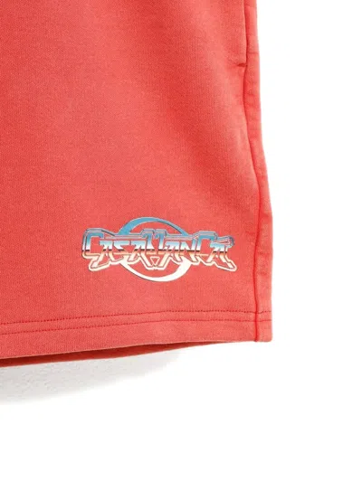 Casablanca Chrome Text Printed Sweatshorts In Orange