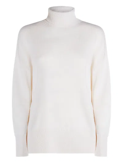 Brunello Cucinelli Turtleneck Ribbed Sweater In Neutral