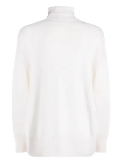 Brunello Cucinelli Turtleneck Ribbed Sweater In Neutral