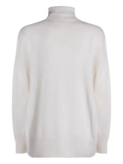 Brunello Cucinelli Turtleneck Ribbed Sweater In Neutral