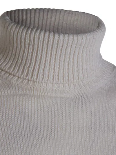 Brunello Cucinelli Turtleneck Ribbed Sweater In Neutral