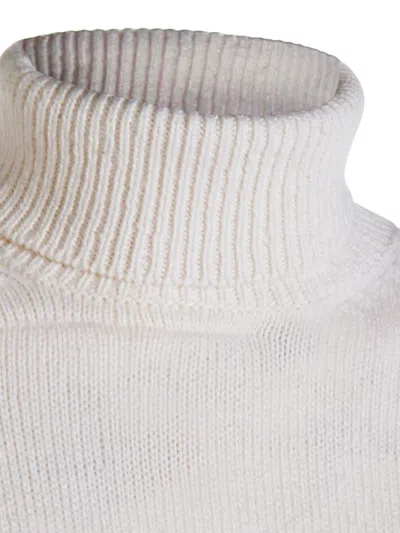 Brunello Cucinelli Turtleneck Ribbed Sweater In Neutral