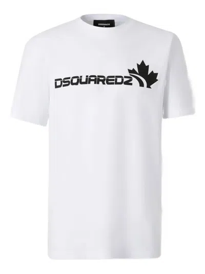 Dsquared2 Soft Cotton Crew Neck Short Sleeve T-shirt In White