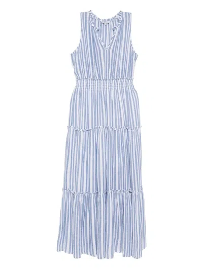 Rails Loulou Stripe Sleeveless Linen Blend Maxi Dress In Blue