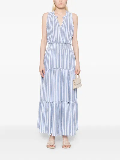 Rails Loulou Stripe Sleeveless Linen Blend Maxi Dress In Blue