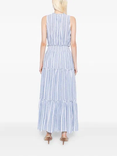 Rails Loulou Stripe Sleeveless Linen Blend Maxi Dress In Blue
