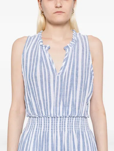 Rails Loulou Stripe Sleeveless Linen Blend Maxi Dress In Blue