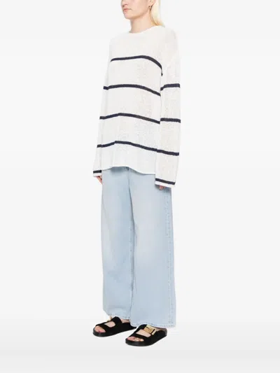 Rails Evangeline Stripe Sweater In Navy White In White