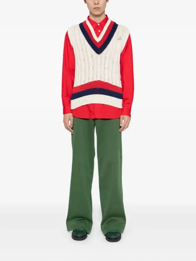 Masu Decayed School Knitted Vest In Red