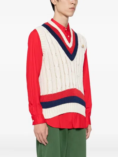 Masu Decayed School Knitted Vest In Red