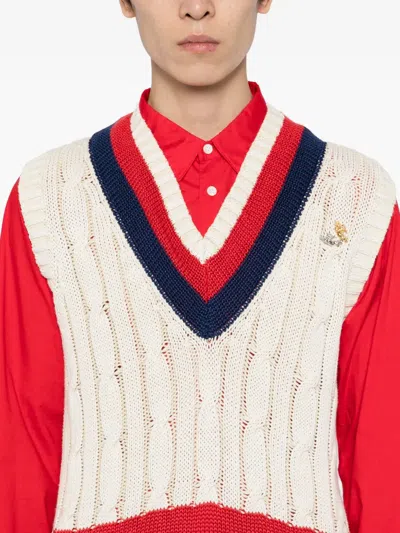 Masu Decayed School Knitted Vest In Red