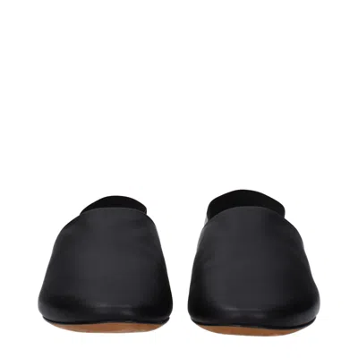 Givenchy Black Leather Women's Slides In Black