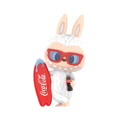 Pop Mart X Coca-cola The Monsters Labubu Figure 'surf With Me' In White
