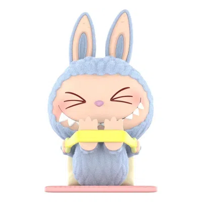 Pop Mart The Monsters Labubu Lazy Yoga 'stretch Out' In Blue
