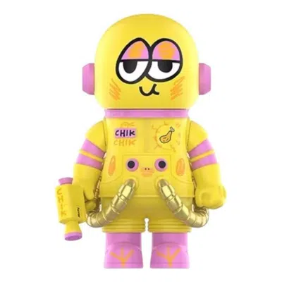 Pop Mart Mega Space Molly 400% Jon Burgerman Space Cadets 'chick Chick' In Yellow