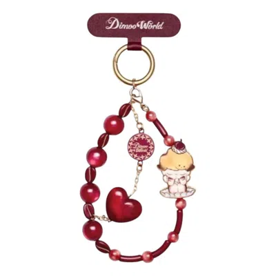 Pop Mart Dimoo Crush On Coffee Phone Charm 'caramel Hug' In Red