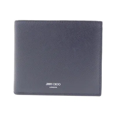 Pre-owned Jimmy Choo Navy Leather Wallet (bi-fold) () In Blue