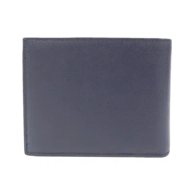 Pre-owned Jimmy Choo Navy Leather Wallet (bi-fold) () In Blue