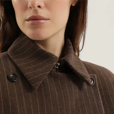 1989 Studio Striped Blazer Double-breasted Lapels Button Detailing In Brown