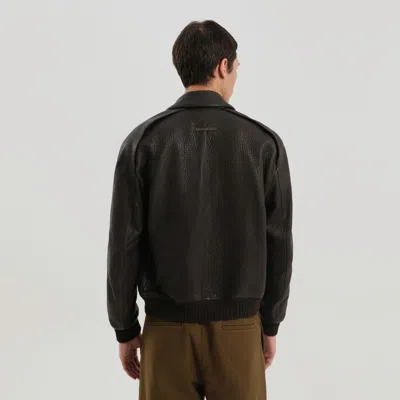 1989 Studio Leather Jacket With Collar And Textured Finish In Brown