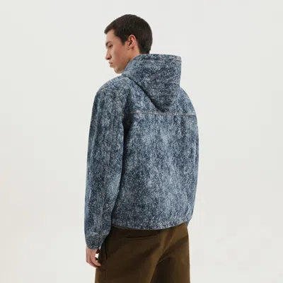 1989 Studio Hooded Zip-up Coat With Drawstring And Pockets In Blue