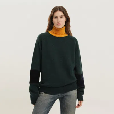 1989 Studio Block Design Turtleneck Sweater In Green