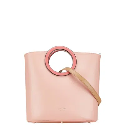 Pre-owned Kate Spade Brown Pink Leather Handbag Shoulder Bag ()
