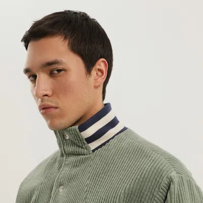 1989 Studio Boss Breathable Blue Sneakers With Green Details And White Sole In Green