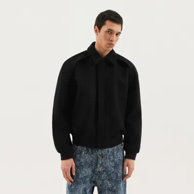 1989 Studio Wool Bomber With Embroidered Back And Pockets In Black