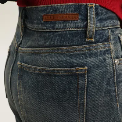 1989 Studio Belt Loops Aged Denim Trousers In Blue