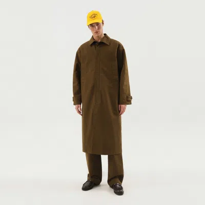 1989 Studio Mackintosh Coat With Back Yoke And Collar In Brown