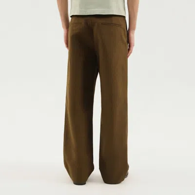 1989 Studio Olive Green Straight Leg Cotton Pants In Brown