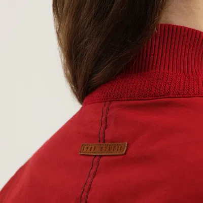 1989 Studio Reversible Jacket Ribbed Collar Cuffs Side Pockets In Red