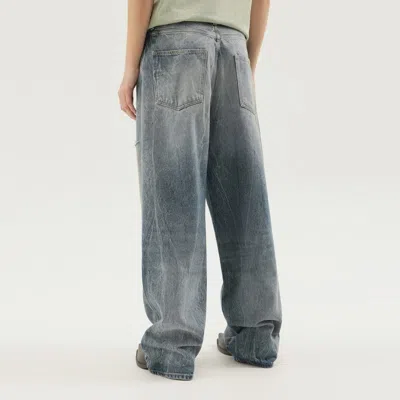 1989 Studio Distressed Wide-leg Denim Trousers With Belt Loops In Gray
