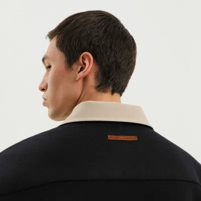 1989 Studio Wool Shirt Jacket With Contrast Collar In Black
