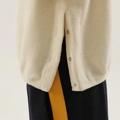 1989 Studio Ribbed Sweater With Slits And Button Detail In Neutral