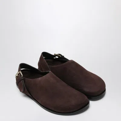 A.emery 20mm Louis Suede Clogs In Burgundy
