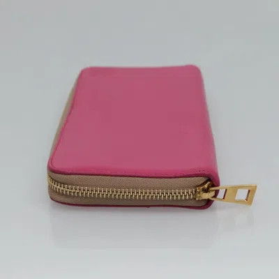 Pre-owned Loewe Anagram Pink Leather Wallet  ()