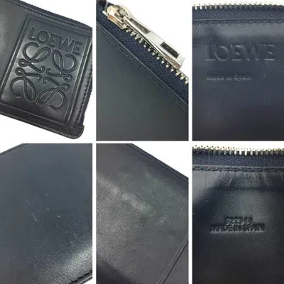 Pre-owned Loewe Navy Leather Coin Purse/coin Case () In Blue