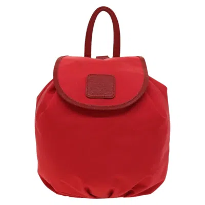 Pre-owned Loewe Red Nylon Backpack Bag ()