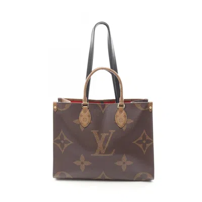 Pre-owned Louis Vuitton Beige Brown Coated Canvas Leather Tote Bag ()