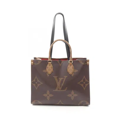 Pre-owned Louis Vuitton Beige Brown Coated Canvas Leather Tote Bag ()