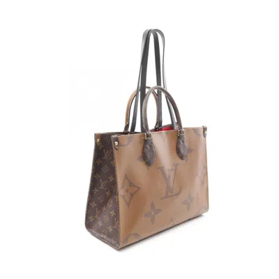 Pre-owned Louis Vuitton Beige Brown Coated Canvas Leather Tote Bag ()
