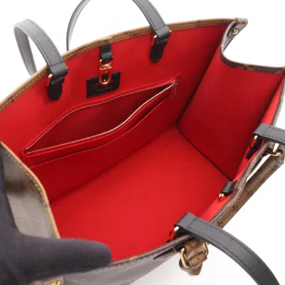 Pre-owned Louis Vuitton Beige Brown Coated Canvas Leather Tote Bag ()