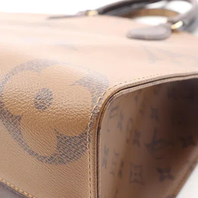 Pre-owned Louis Vuitton Beige Brown Coated Canvas Leather Tote Bag ()