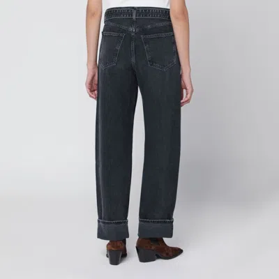 Agolde Jeans Cuffer Taper Grey Washed Effect In Blue