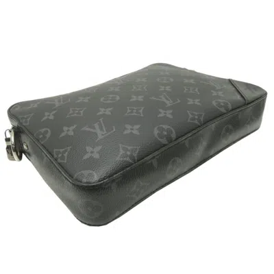 Pre-owned Louis Vuitton Black Gray Monogram Eclipse Monogram Eclipse Monogram Reverse Pouch Shoulder Bag (pre-