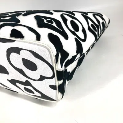 Pre-owned Louis Vuitton Black White Coated Canvas Shoulder Bag Tote Bag ()